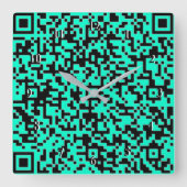 Uw QR-code scaninfo Blauwgroen klok - aangepaste k (Voorkant)