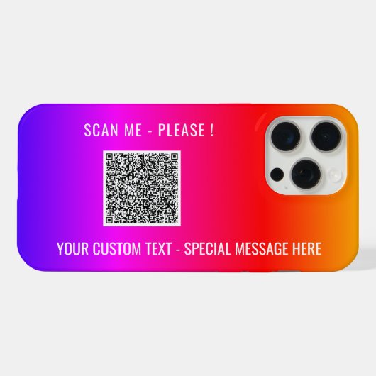 Uw QR-code scaninfo en aangepaste tekst iPhone hoe Hoesje (Achterkant horizontaal)