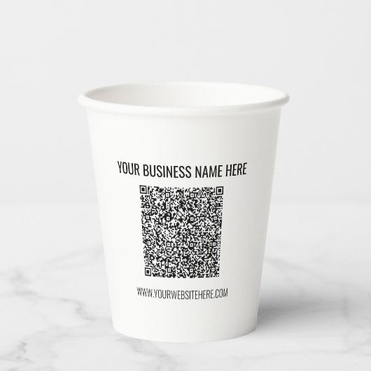 Uw QR-code scaninfo en aangepaste tekst papieren b Bekers (Voorkant)