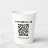 Uw QR-code scaninfo en aangepaste tekst papieren b Papieren Bekers (Voorkant)