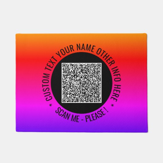 Uw QR-code scaninfo en aangepaste tekstdeurmat Deurmat (Voorkant)