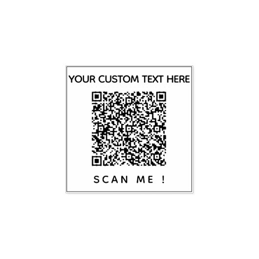 Uw QR-code scaninfo en aangepaste tekststempel Rubberstempel (Afrduk)
