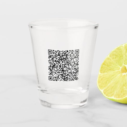 Uw QR-code scaninfo gepersonaliseerd fotoglas Shot Glas (Voorkant)