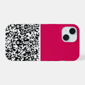 Uw QR-code scaninfo iPhone-hoes Aangepaste kleuren iPhone 15 Case (Achterkant horizontaal)