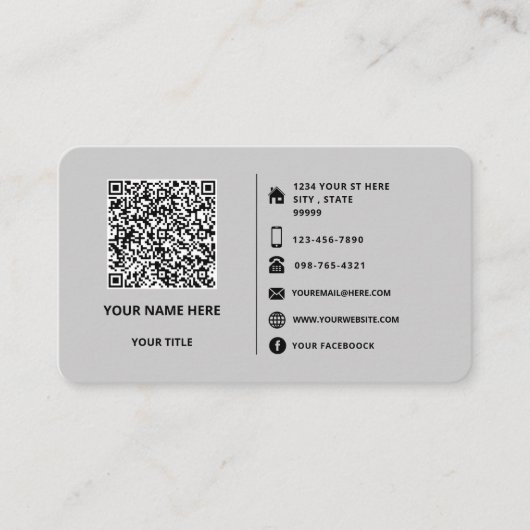 Uw QR code scaninfo Logo tekst Visitekaartje (Voorkant)