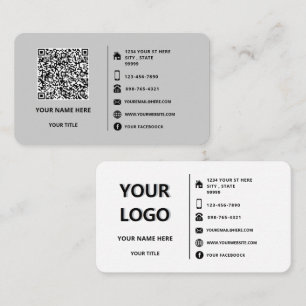 Uw QR code scaninfo Logo tekst Visitekaartje