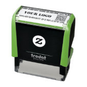 Uw QR-code scaninfo met logo aangepaste tekst stem Zelfinktende Stempel (Product)