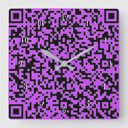 Uw QR code scaninfo Paarse klok - aangepaste kleur (Voorkant)