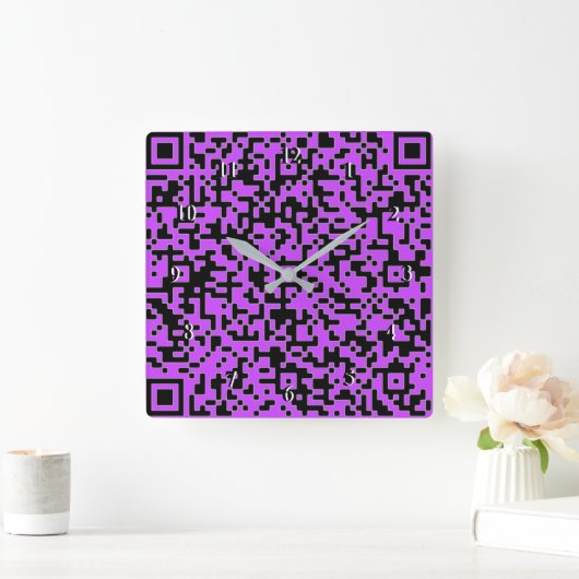 Uw QR code scaninfo Paarse klok - aangepaste kleur (Huis)