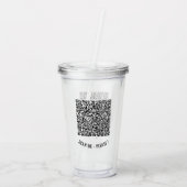 Uw QR-code scaninfo tekst acryl tumbler Drinkbeker (Achterkant)