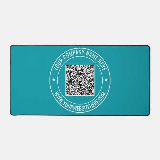 Uw QR-code scaninfo tekst en aangepaste kleuren Bureaumat (Voorkant)