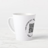 Uw QR code scaninfo tekst latte Mok (Linkerhoek)