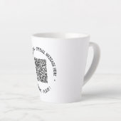 Uw QR code scaninfo tekst latte Mok (Rechterhoek)