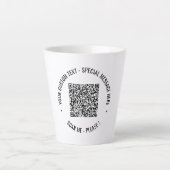 Uw QR code scaninfo tekst latte Mok (Voorkant)