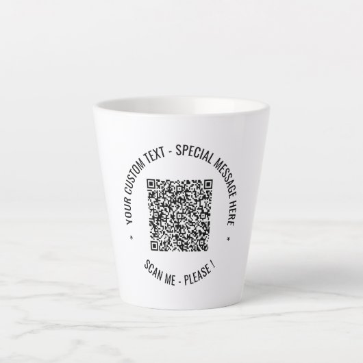 Uw QR code scaninfo tekst latte Mok (Voorkant)