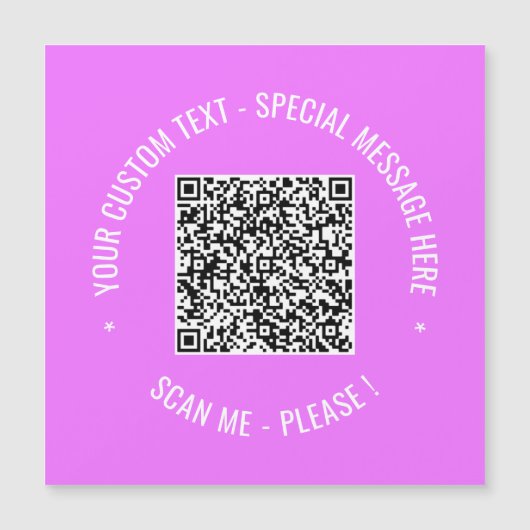 Uw QR code scaninfo tekst magnetisch Wenskaart (Voorkant)