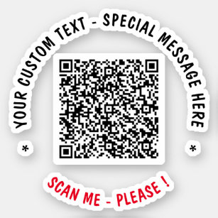 Uw QR code scaninfo tekst Sticker Kies kleuren