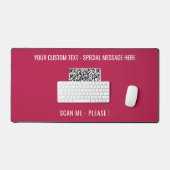 Uw QR-code Scaninformatie Aangepaste tekst en kleu Bureaumat (Keyboard & Muis)