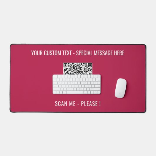 Uw QR-code Scaninformatie Aangepaste tekst en kleu Bureaumat (Keyboard & Muis)