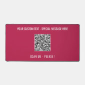 Uw QR-code Scaninformatie Aangepaste tekst en kleu Bureaumat (Voorkant)