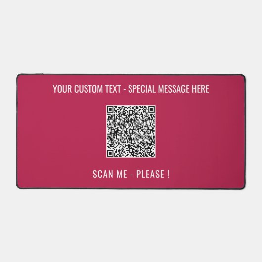 Uw QR-code Scaninformatie Aangepaste tekst en kleu Bureaumat (Voorkant)