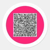 Uw QR-code Scaninformatie Gepersonaliseerde Sticke Ronde Sticker (Voorkant)