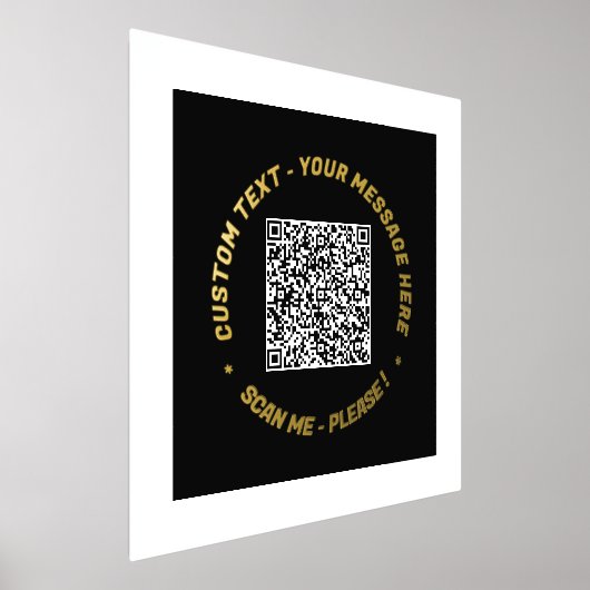 Uw QR-code Scaninformatie Tekst Zwart Gold Foil Pr Folie Afdrukken (Laagn)