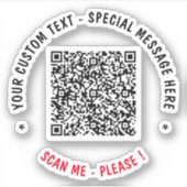 Uw QR-code Scannen Aangepaste tekst Sticker Kies k (Voorkant)