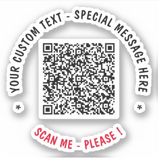 Uw QR-code Scannen Aangepaste tekst Sticker Kies k (Voorkant)