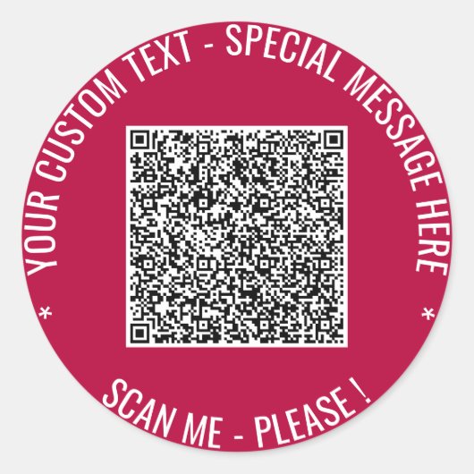 Uw QR-code Scannen Aangepaste tekst Sticker Kies k (Voorkant)