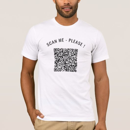 Uw QR-code Scannen Funny Info Gepersonaliseerde T- T-shirt (Voorkant)