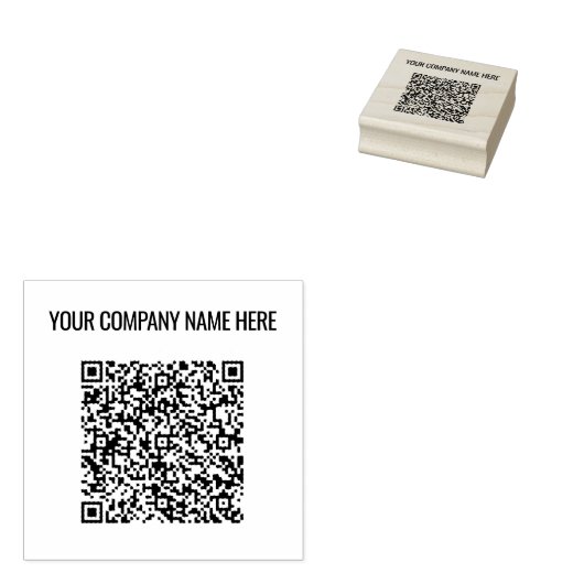 Uw QR-code Scannen Info Aangepaste tekst Rubberste Rubberstempel (Gestempeld)