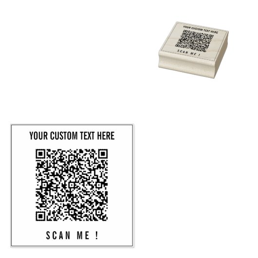 Uw QR-code Scannen Info Aangepaste tekst Rubberste Rubberstempel (Gestempeld)