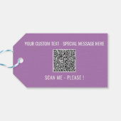 Uw QR-code Scannen Info Aangepaste tekstkleuren Ca Cadeaulabel (Achterkant Horizontaal)