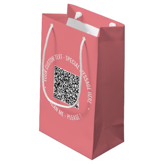 Uw QR Code Scannen Info Aangepaste tekstkleuren Ca Klein Cadeauzakje (Achterkant Gekanteld)