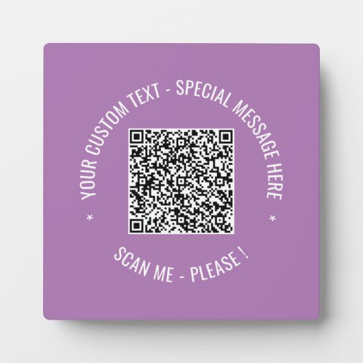Uw QR-code Scannen Info Aangepaste tekstkleuren Pl Fotoplaat (Voorkant)
