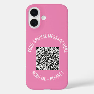 Uw QR-code scannen met aangepaste tekst en kleuren iPhone 16 Hoesje