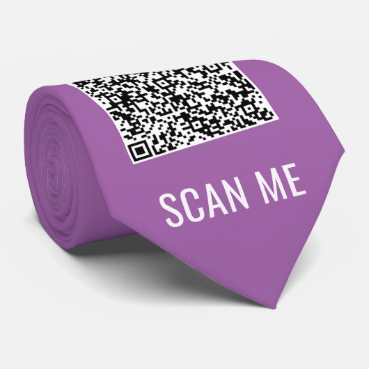 Uw QR-code Scantekst en kleuren Stropdas (Opgerold)