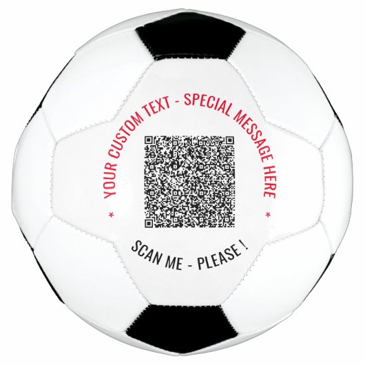 Uw QR-code Scantekst en kleuren Voetbal (Voorkant)