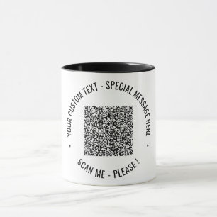 Uw QR-code Scantekst en Mok Koffie voor kleuren