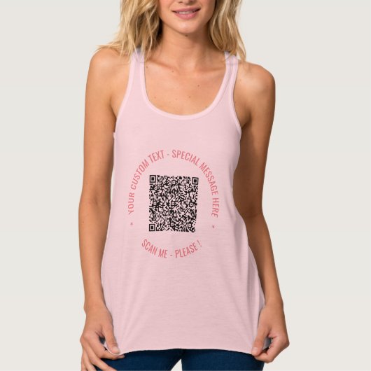 Uw QR-code Scantekst Funny Persoonlijke Tanktop (Voorkant)