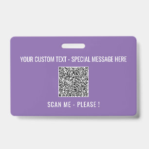 Uw QR Code Scantekst Info Tekst en Kleurenbadge Badge