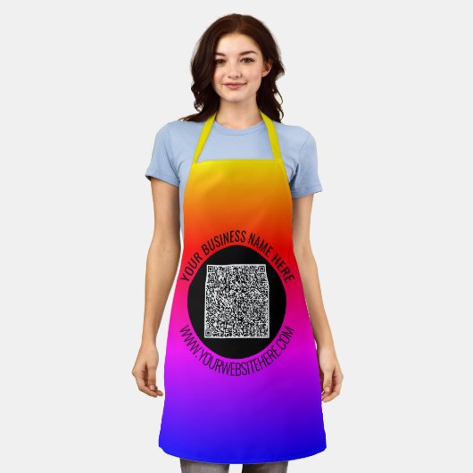 Uw QR Code Schort met Aangepaste Tekst (Gedragen)