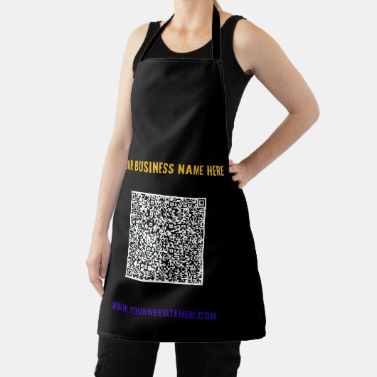 Uw QR Code Schort met aangepaste tekst en kleuren (Insitu)