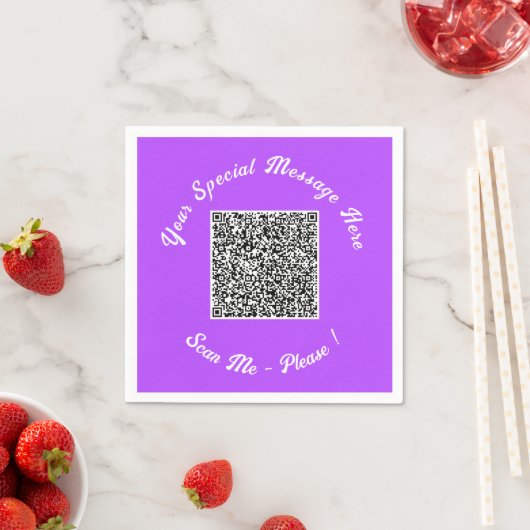Uw QR-code servetten voorbeeld aangepaste tekst en (Insitu)