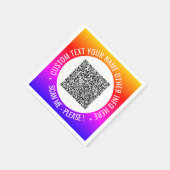 Uw QR-code servetten Voorbeeld met aangepaste teks (Hoek)