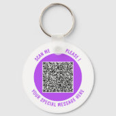 Uw QR-code sleutelhanger Aangepaste tekst en kleur (Achterkant)