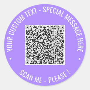 Uw QR-code sticker met aangepaste tekst en kleur