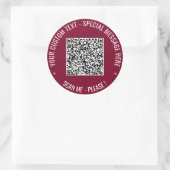 Uw QR Code Sticker met aangepaste tekst Kies kleur (Tas)