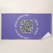 Uw QR-code strandhanddoek Aangepaste tekst en kleu Strandlaken (Voorkant)